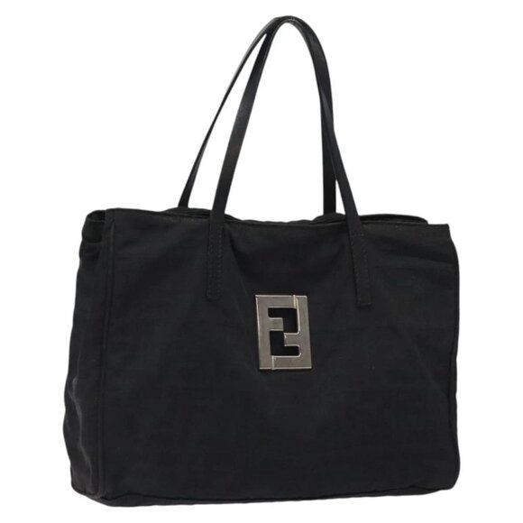 FENDI Zucca Canvas Hand Bag Black Auth bs26161 - Picture 1 of 16